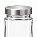 Beyti Clear Glass Jar with Silver Lid – 380ml