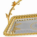 Germax Stainless Steel Rectangular Serving Tray Silver & Gold - 38×18cm