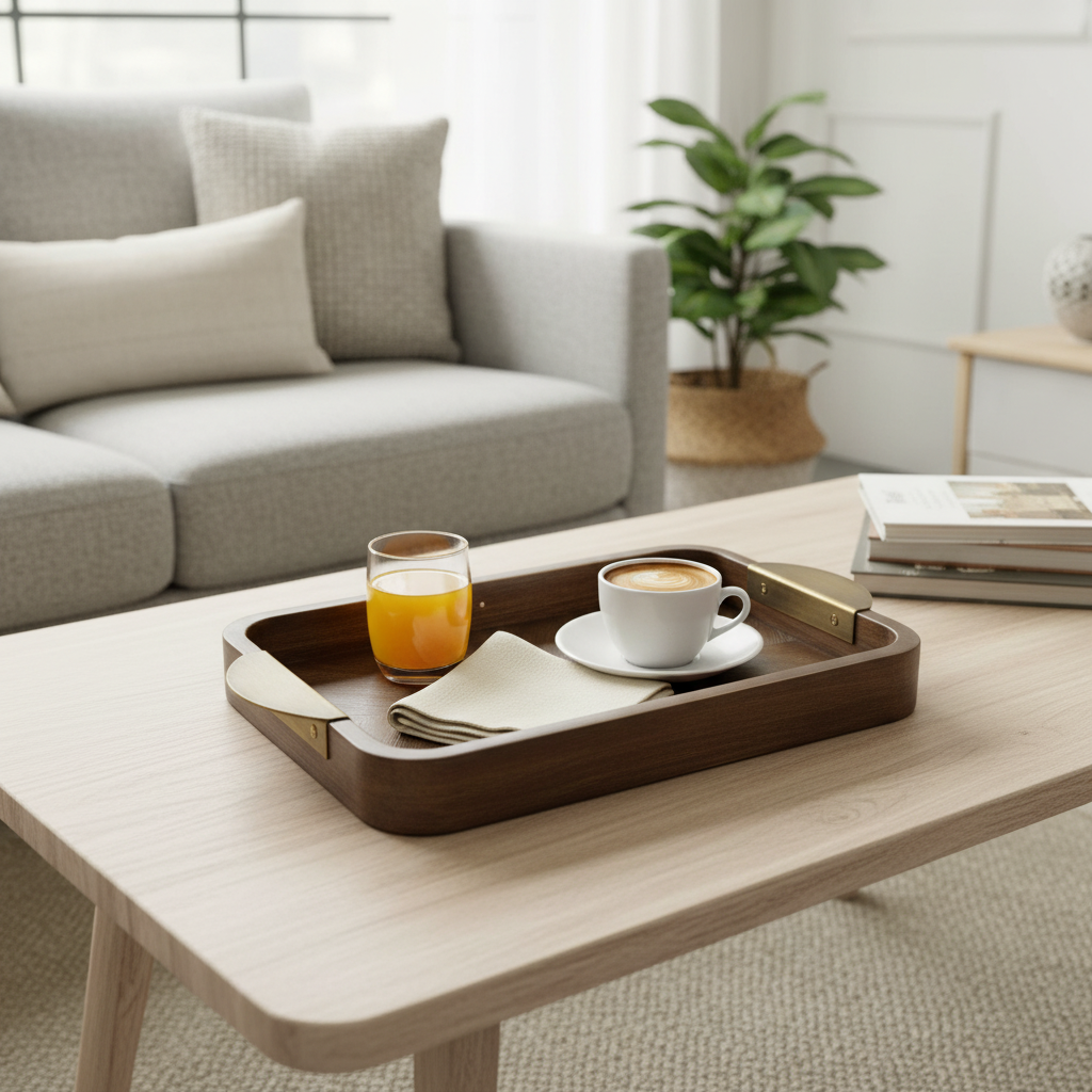 Luhpar Rectangle Wooden Serving Tray - 35×20cm