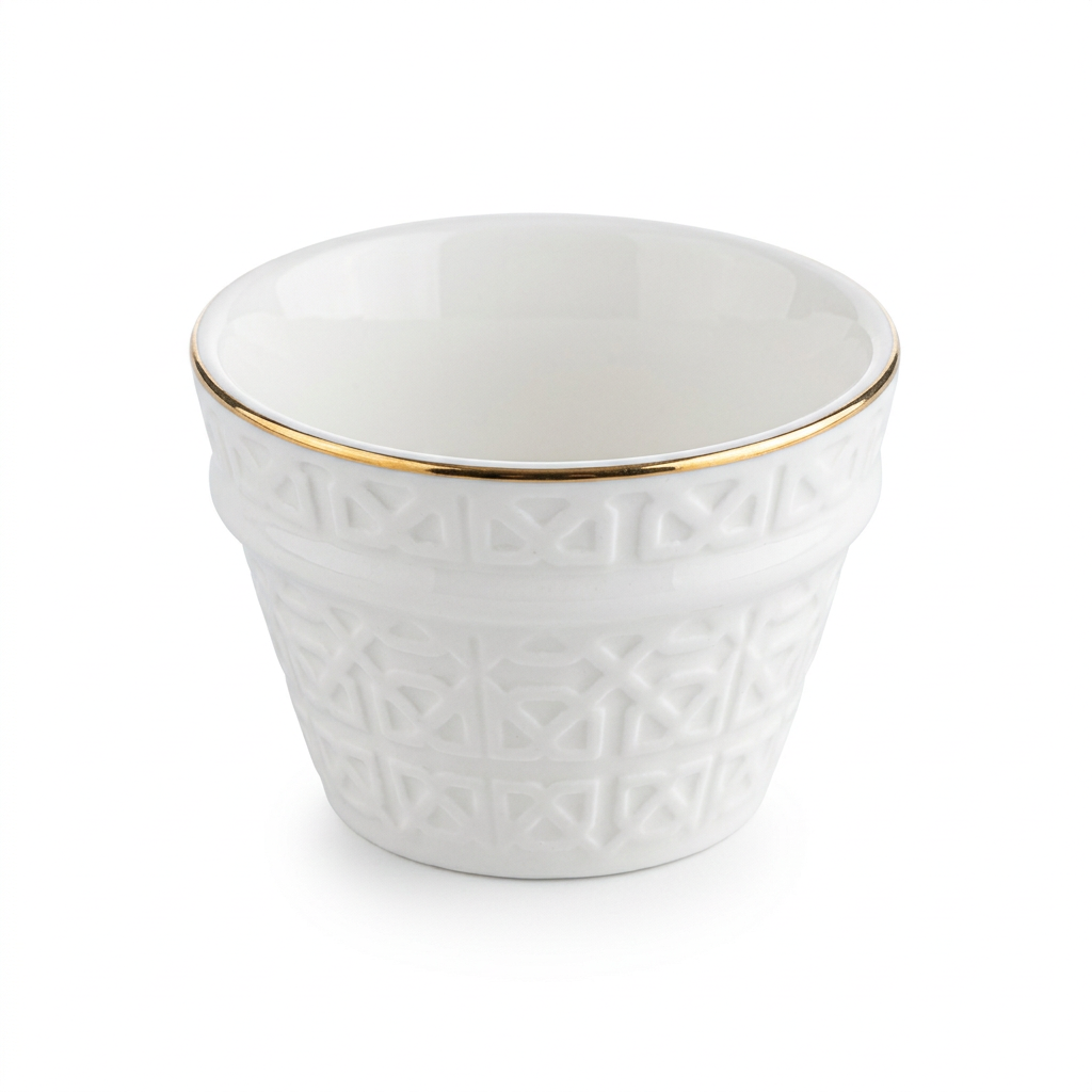 Dallah Addar 12-Piece Ceramic Cawa Cup Set White - 80ml
