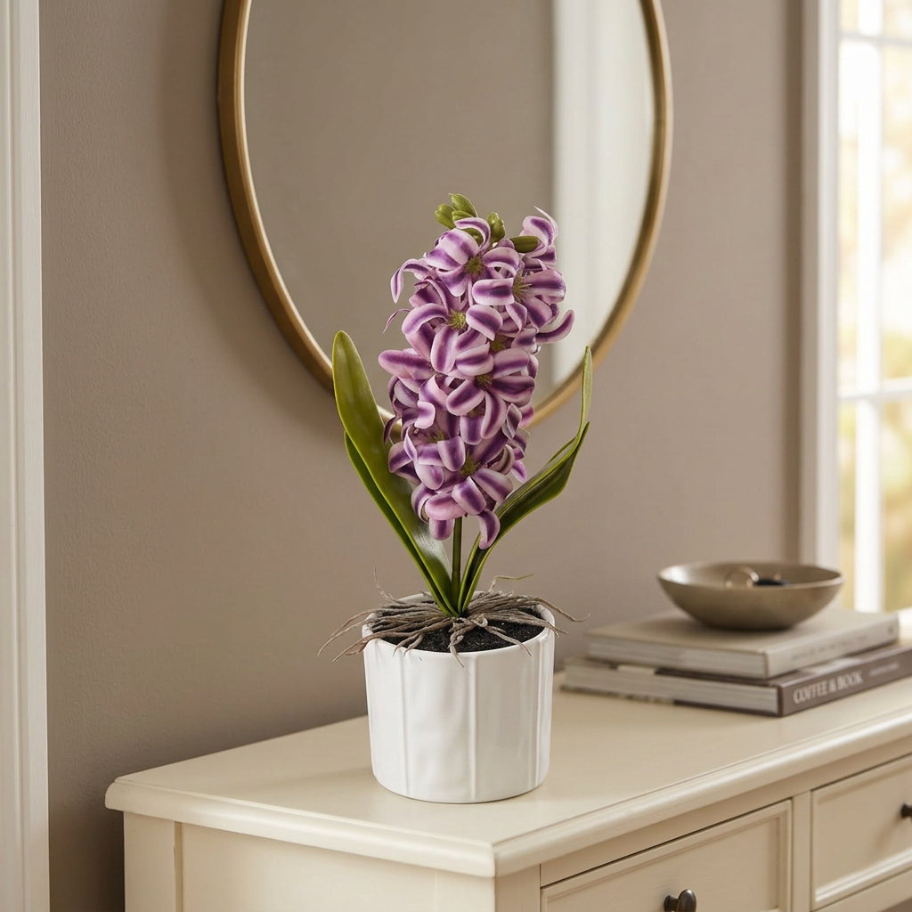 Artificial Flower Plant with Ceramic Pot Purple - 30cm