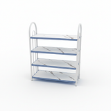 4-Tier Wooden and Metal Shoe Rack White - 60×50×20cm