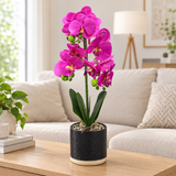 Artificial Orchid Flower Plant with Ceramic Pot - 45cm