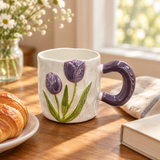 Ceramic Mug with Purple Handle - 400ml