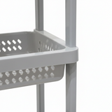 Plastic 3-Tier Storage Rack Light Grey - 80×32×22cm
