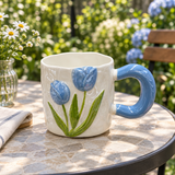 Ceramic Mug with Blue Handle - 400ml