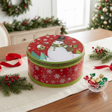 Metal Round Christmas Candy Box - 13cm