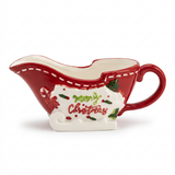 Ceramic Christmas Candy Boat with Handle - 19×10cm