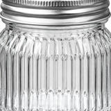Nautilus Ribbed Glass Jar with Silver Lid - 220ml