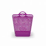 Plastic Laundry Basket with Handles – 53×47×25cm - Pink / White / Grey