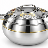 Ahrudh Zahr Stainless Steel Hotpot Silver & Gold - 7500ml