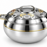 Ahrudh Zahr Stainless Steel Hotpot Silver & Gold - 10Liter