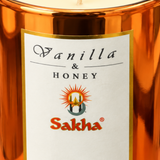 Sakha Vanilla & Honey Scented Candle in Glass Jar – 10×9cm