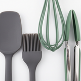 Royalford 4-Piece Silicone Kitchen Tool Set Sage Green & Grey