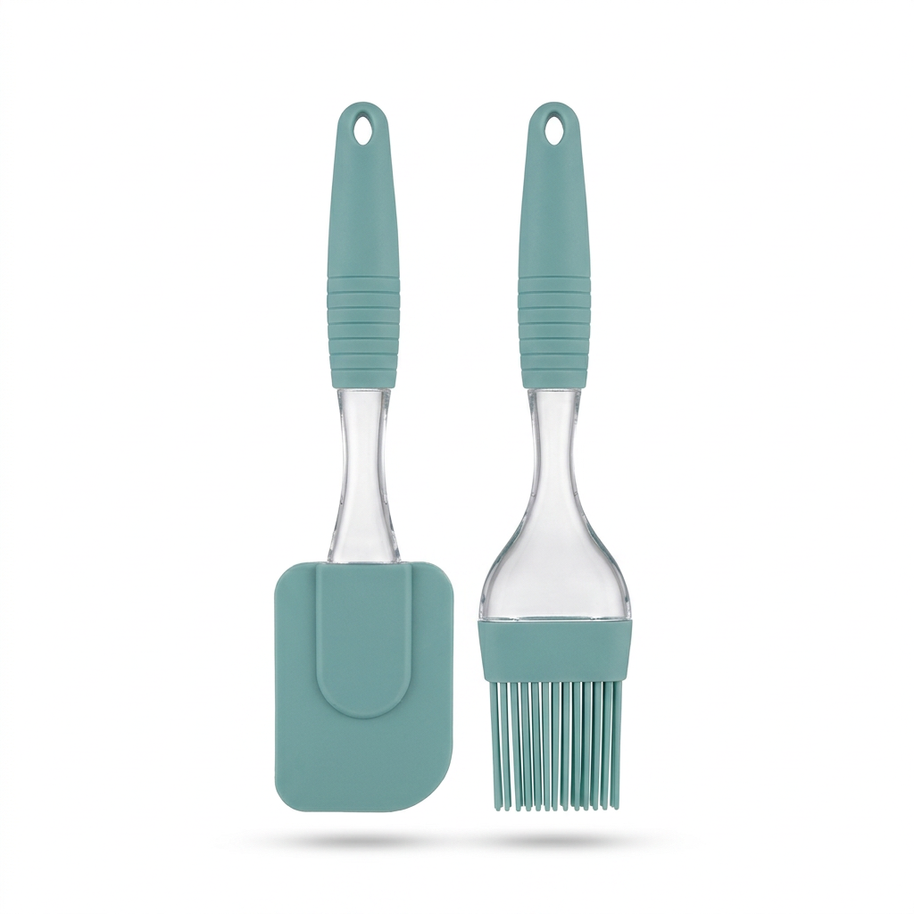 Yuniverse Silicone Spatula & Oil Brush Set Teal - 22×25cm