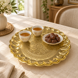 Round Metal Serving Tray Gold  - 30cm