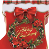 Metal Christmas Stocking Candy Box Red - 12cm