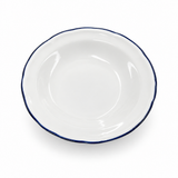 Luhpar Ceramic Soup Plate White with Blue Rim - 22cm