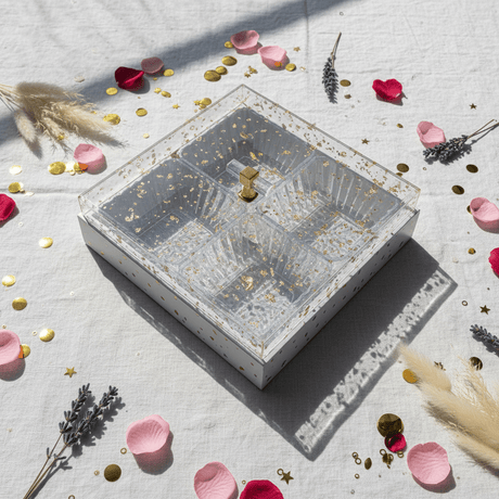 4 - Piece Acrylic Crystal Candy Bowl Set with White Wooden Tray & Acrylic Lid — 24×24 cm - Al Kabayel Discount Centre4 - Piece Acrylic Crystal Candy Bowl Set with White Wooden Tray & Acrylic Lid — 24×24 cmJars & Food SaversAKDCAl Kabayel Discount Centre