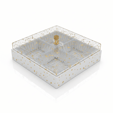 4 - Piece Acrylic Crystal Candy Bowl Set with White Wooden Tray & Acrylic Lid — 24×24 cm - Al Kabayel Discount Centre4 - Piece Acrylic Crystal Candy Bowl Set with White Wooden Tray & Acrylic Lid — 24×24 cmJars & Food SaversAKDCAl Kabayel Discount Centre