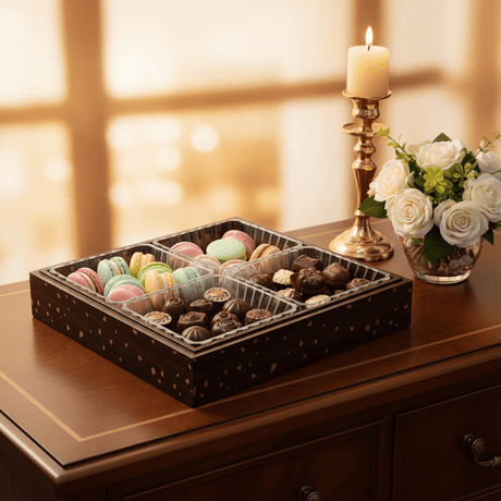 4 - Piece Luxury Acrylic Crystal Candy Bowl Set with Brown Wooden Tray & Acrylic Lid | 24×24cm - Al Kabayel Discount Centre4 - Piece Luxury Acrylic Crystal Candy Bowl Set with Brown Wooden Tray & Acrylic Lid | 24×24cmJars & Food SaversAKDCAl Kabayel Discount Centre