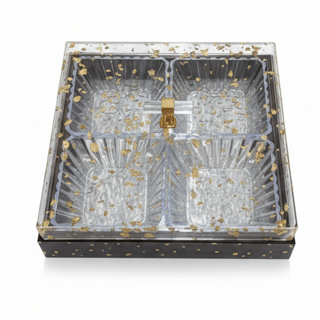 4 - Piece Luxury Acrylic Crystal Candy Bowl Set with Brown Wooden Tray & Acrylic Lid | 24×24cm - Al Kabayel Discount Centre4 - Piece Luxury Acrylic Crystal Candy Bowl Set with Brown Wooden Tray & Acrylic Lid | 24×24cmJars & Food SaversAKDCAl Kabayel Discount Centre