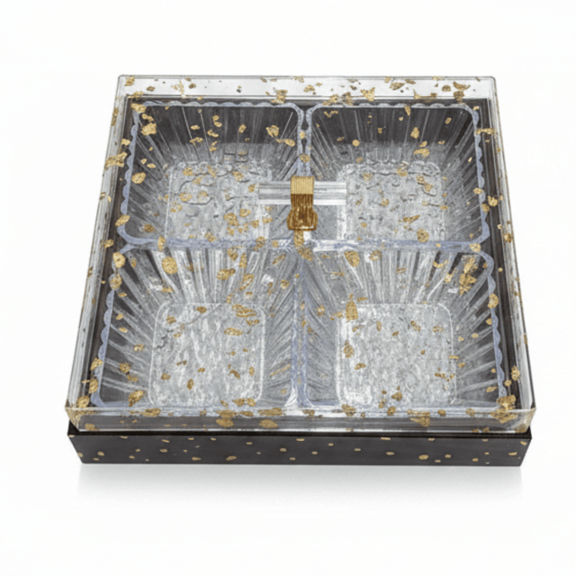 4 - Piece Luxury Acrylic Crystal Candy Bowl Set with Brown Wooden Tray & Acrylic Lid | 24×24cm - Al Kabayel Discount Centre4 - Piece Luxury Acrylic Crystal Candy Bowl Set with Brown Wooden Tray & Acrylic Lid | 24×24cmJars & Food SaversAKDCAl Kabayel Discount Centre