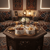 4 - Piece White Ceramic Candy Bowl Set with Black Elegant Design, Matching Lids & Bamboo Base – Premium Serving Set (21×21 cm) - Al Kabayel Discount Centre4 - Piece White Ceramic Candy Bowl Set with Black Elegant Design, Matching Lids & Bamboo Base – Premium Serving Set (21×21 cm)Jars & Food SaversAKDCAl Kabayel Discount Centre
