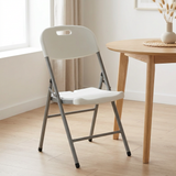Metal and Plastic Folding Chair White with Grey - 85×40cm