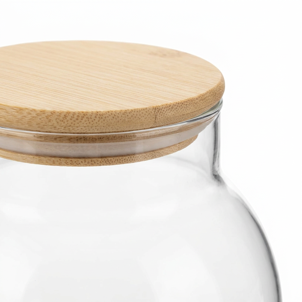 Glass Storage Jar with Wooden Lid - 500ml