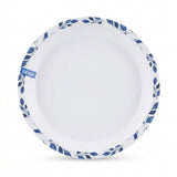 Henlee White & Blue Melamine Round Serving Tray - 12 Inch