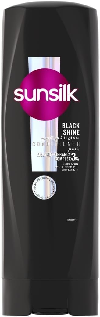 Sunsilk Conditioner, Black Shine, smoothens the hair's surface for a shiny and healthy appearance, 340ml