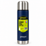 Pexpo Stainless Steel Double-Wall Vacuum Bottle Navy Blue – 1 Litre