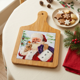 Christmas Bamboo Serving Board with Santa Design - 32×29cm