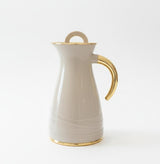 Rejal 1 Liter Modern Vacuum Flask – Gray Body with Gold Trim Finish, Premium Flask for Everyday Use