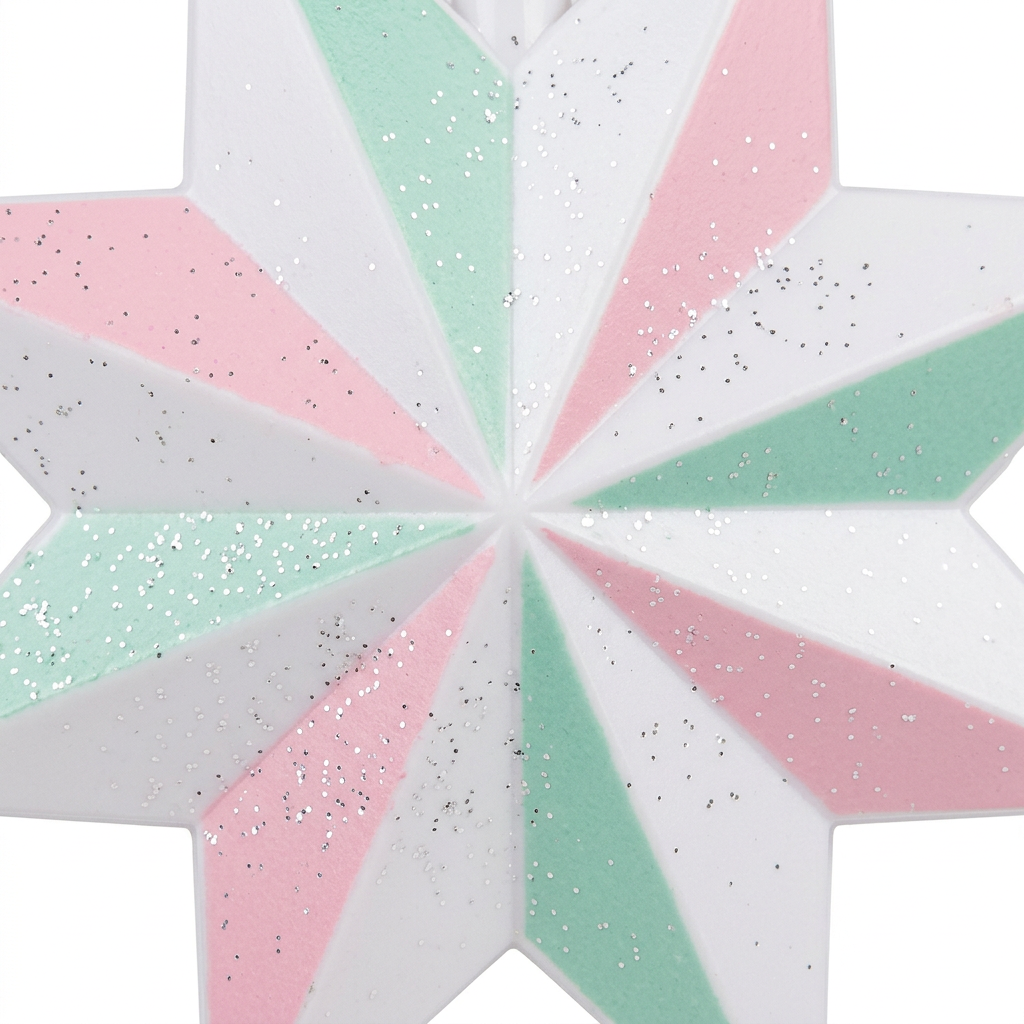 Plastic Christmas Star Hanging Decoration - 10cm