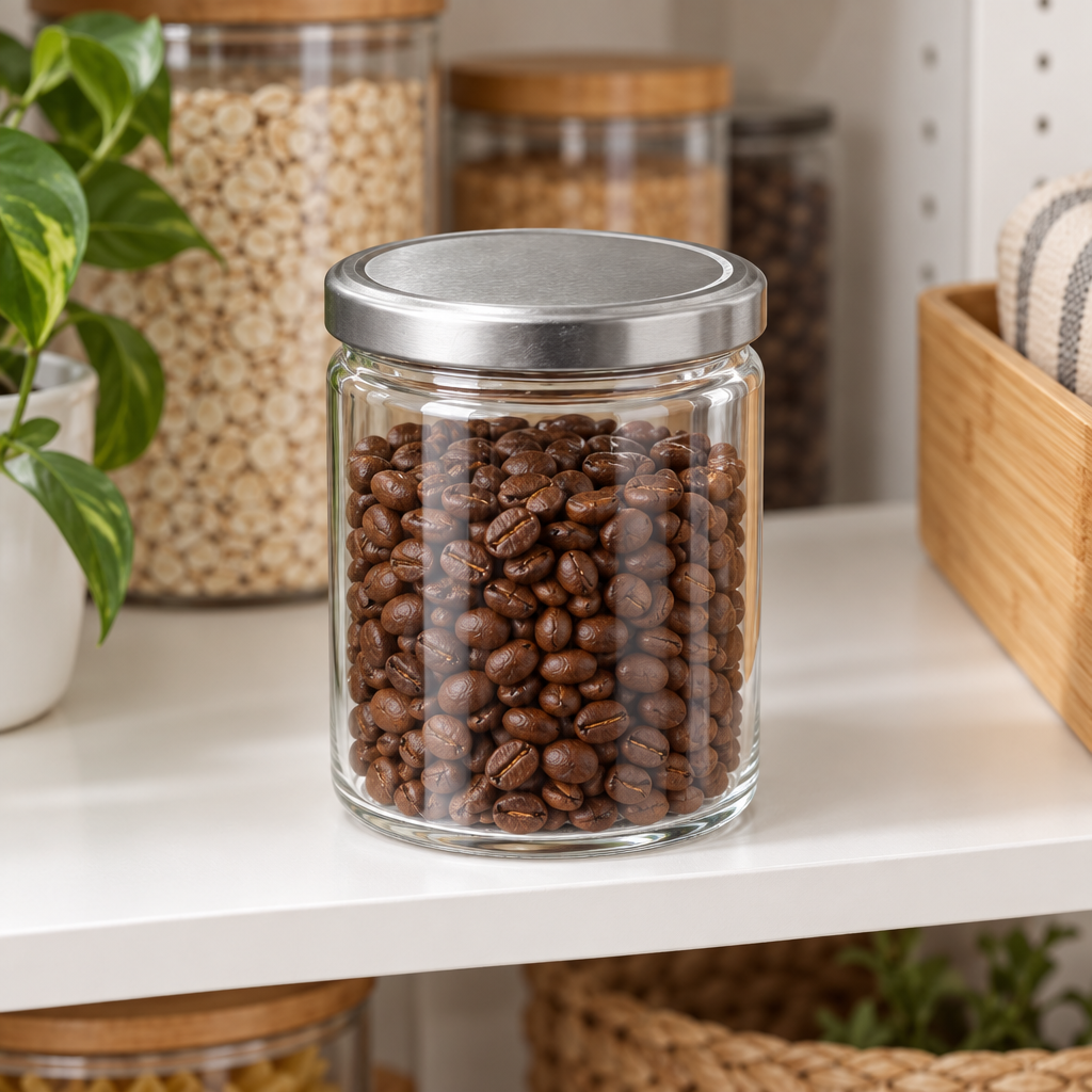 Nautilus Glass Jar with Silver Lid - 420ml