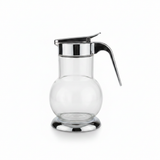 Clear Glass Sugar Pot with Silver Plastic Handle and Lid - 15 cm