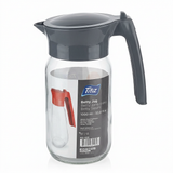 Titz Glass Jug with Black Plastic Lid & Handle Grey – 1 Litre