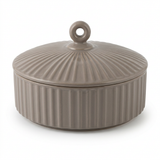 Hamid Ceramic Candy Pot with Lid Taupe  - 18cm