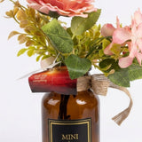 Zeem Coral Pink Artificial Flower Arrangement Glass Pot - 25 cm