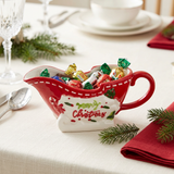 Ceramic Christmas Candy Boat with Handle - 19×10cm