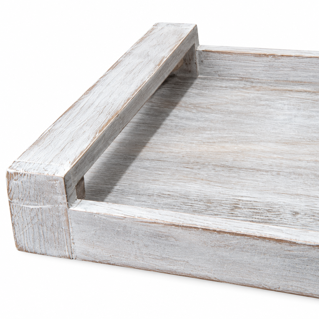 Luhpar Rectangular Wooden Serving Tray with Handles - 48×30cm