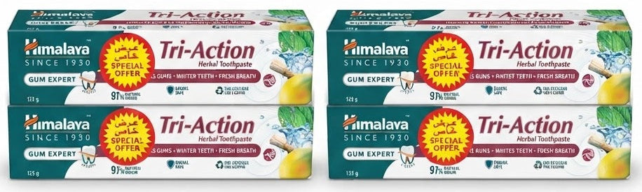 Himalaya Gum Expert Tri-Action Herbal Toothpaste, 125 g × 4