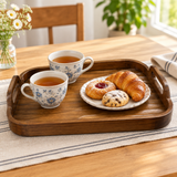 Luhpar Rectangular Wooden Serving Tray with Handles – 40×26cm