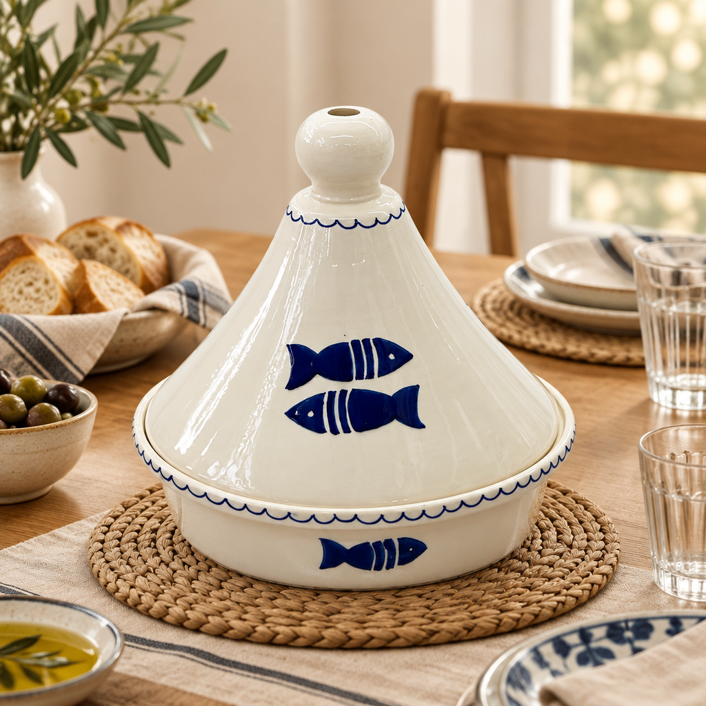 Slama Ceramic Tajine Off-White - 30×30cm