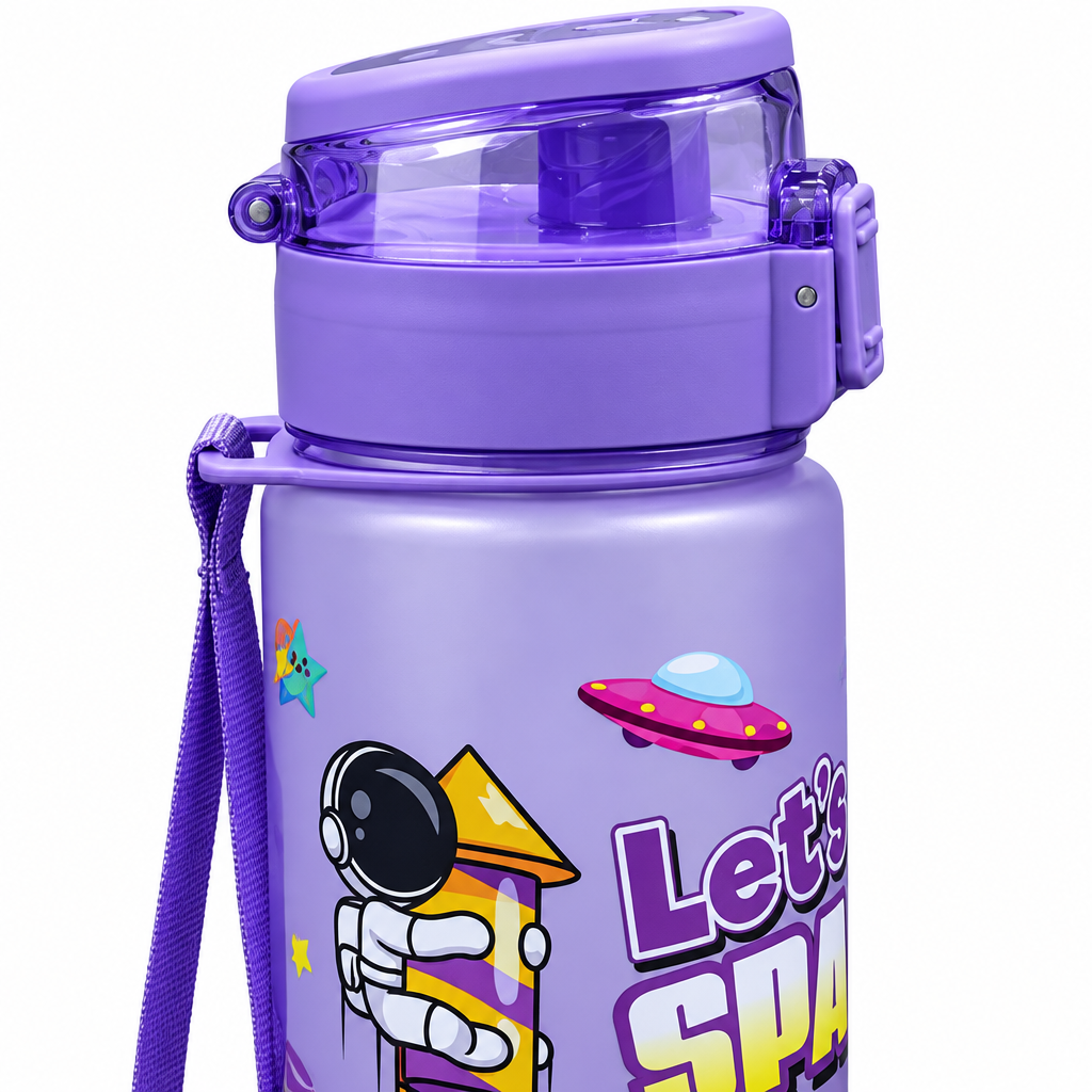 Space-Themed Plastic Water Bottle Purple -  1 Litre