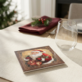 Ceramic-Coated Square Christmas Santa Coaster - 11cm