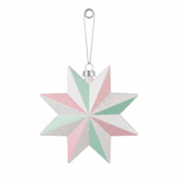 Plastic Christmas Star Hanging Decoration - 10cm
