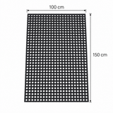 Black Rubber Mat with Open-Hole Design, 100 × 150 cm